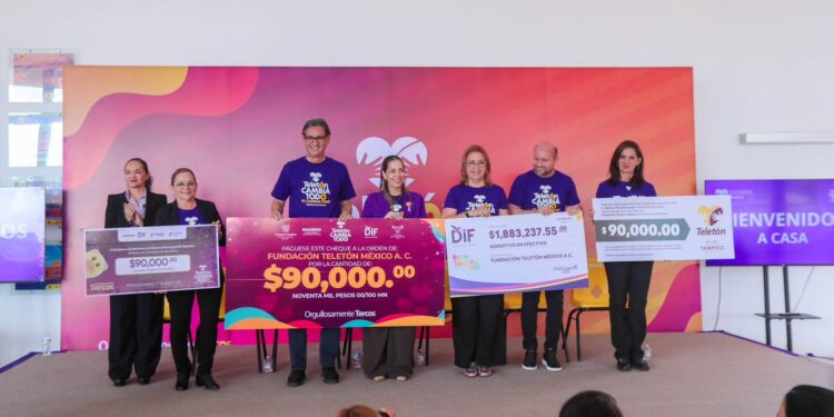 Entrega DIF Tamaulipas dinero al Teletón