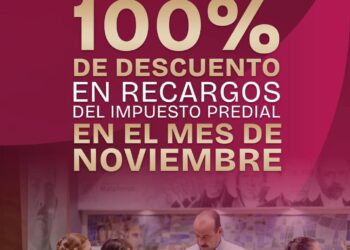 Impulsan el cumplimiento ciudadano con descuento total en recargos del Predial