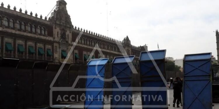 Palacio Nacional amurallado ante protestas magisteriales y marcha del 15 de noviembre