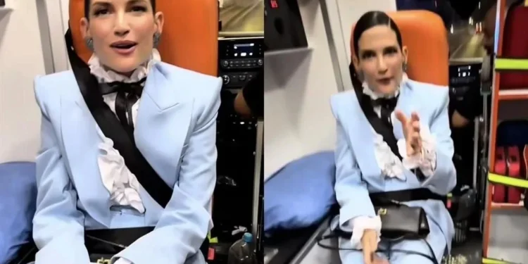 Critican a Natalia Jiménez por usar ambulancia como ‘taxi’